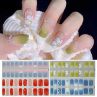 Nail Wraps Full Cover Sticker Semi Cured Gel Nails Sticker Waterproof Semicured Gel Nail Polish Sticker Manicure Art Accessories