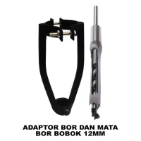 Adaptor bobok kayu dan mata bor 12mm