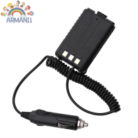 Pengecas Kereta, Armanil, 12v, dengan Penghilang Bateri, untuk Radio Dwi Jalur Baofeng UV5R, 5RA, 5R