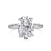 แหวนคิวบิกเซอร์โคเนีย 925 เงินสเตอร์ลิง ทรงวงรียาว 3.5CT เกรด 8A T39