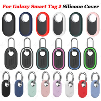 1/2/4PCS Soft Silicone Case For Samsung Galaxy Smart Tag 2 Locator Tracker Cover With Keychain Anti-lost Protective Sleeve Skins