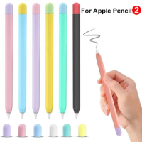 Stylus Cover Silicone Pen Case for Apple Pencil 2 Color Matching Stylus Protective Case Non-slip Anti-fall IPad Pen 2nd Cover