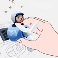 2013 Cute Cartoon Teddy Bear Car Air Outlet Aromatherapy Pilot Spiral Pulp Small Fan Odor Removal Air Freshener Car Interior