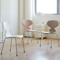 【免運】美雅閣| 北歐餐椅家用簡約塑料椅子靠背凳設計師螞蟻椅休閑創意ins化妝椅
