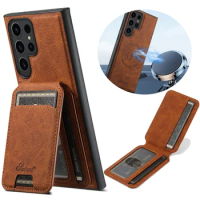 2 In 1 Detachable Magnetic Leather Case For Samsung Galaxy S24 S23 S22 Plus Ultra Note 20Ultra Card Holder Pocket Cover Magsafe