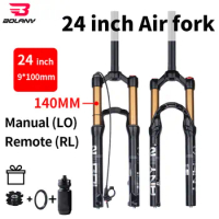 BOLANY Suspension Bike 24 " Bicycle Rear Fork Thru Axle Shock Absorption Student140mm Travel Manual Remote Bicycle Accessories