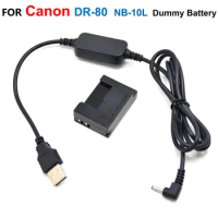 5V USB Power Cable Adapter + DR-80 DC Coupler NB-10L Fake Battery For Canon Powershot G1X G3X G15 G16 SX40 SX50 SX60 Cameras