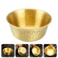 Copper Tibetan Decorate Offering Bowls Temple Sacrifice Worship Bowl Altar Meditation Yoga Holy Decorate Cups