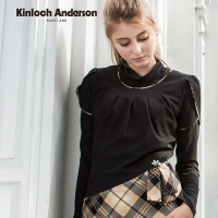 【Kinloch Anderson】甜美圓領剪接格紋連身洋裝 金安德森女裝(黑)