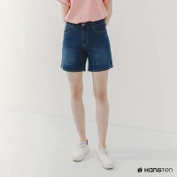 【Hang Ten】女裝-REGULAR FIT丹寧短褲(藍)