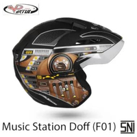Helm Half Face SNI Dewasa Tipe Music Station Kaca Clear Ukuran M L XL Motorcycle M Black Doff