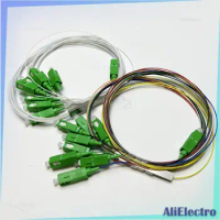 10/20/30/50pcs/lot SC/APC 1X8 PLC Splitter 0.9mm Steel Tube 1m Fiber Optic Splitter 1*8 White/Color Optical Fiber Connector