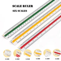 30cm Plastic Triangular Scale Ruler Architect Engineer Technical Ruler Drafting Tool Multi-functional Ruler Student Stationery