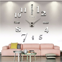 亞馬遜創意掛鐘diy亞克力鐘錶 客廳家居裝飾超大鏡面牆貼時鐘