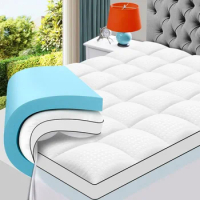 Queen Size Bed Frame, 2Inch Gel Memory Foame and 2 Inch Cooling Pillow Top Mattress, 4 Inch Memory Foame Mattress