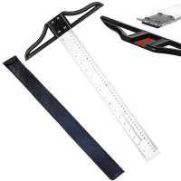 Baru Pelbagai saiz T-Square Ruler Akrilik Boleh dipisahkan T-Ruler Bingkai seni Pelbagai fungsi Meng