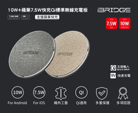 【iBRIDGE】IBW003無線充電盤布衣款/ 深灰
