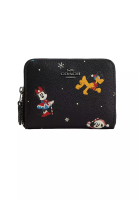 Coach Coach Disney X Coach Small Zip Around Wallet With Holiday Print Black Multi CN028