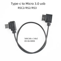 Type-C to Micro B USB 3.0 Camera Control Cable for DJI RSC2 RS3 RS4 Pro RS2 Canon 5D Mark IV , 5DSR 1DX2 Nikon D5 D6 D850 Camera
