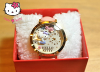 日本限定 三麗鷗 Hello Kitty 立體浮雕手錶/手表 白 玫瑰款 《 日本製 》★ Zakka'fe ★