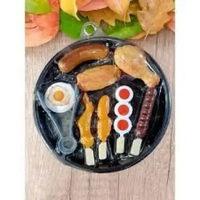 Mainan Anak Panggang Masak Masakan Sate Sosis Bakso Bakar Nampan Bulat