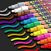 8/12/24x Liquid Chalk Markers ปากกาสําหรับ AD กระดานดําสัญญาณสีดําชอล์กบอร์ด LED Glass คําแนะนําผลิต