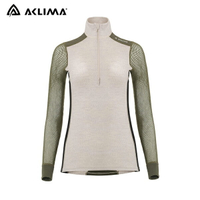 長毛象 -挪威[ACLIMA]WNH Mockneck W 女保暖網眼高領上衣 /黑 墨綠 / 美麗諾羊毛衣 / 秋冬保暖必備