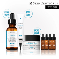 【Skin Ceuticals 修麗可】頂級光采逆齡組★CE緊緻修護抗氧化精華+0.3 A醇抗痕新生精華乳+AGE活膚緊緻霜