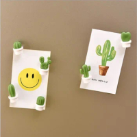 6PC/set cute succulent plant refrigerator magnet button cactus refrigerator message sticker magnet sticker