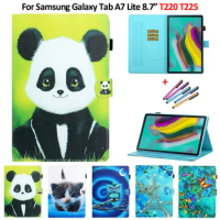 Cute Panda Cat Flip Cover For Samsung Galaxy Tab A7 Lite Case 2021 Wallet Tablet For Galaxy Tab A7 Lite T220 T225 Case Kids