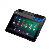 Integrated desktop 10.1-inch touch screen Android handheld POS terminal with NFC reader, magnetic IC chip reader
