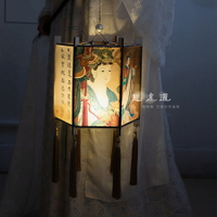 永樂壁畫宮燈成品 新年復古漢服發亮燈籠DIY材料包攝影創意道具
