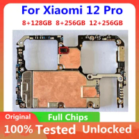 Global Version For Xiaomi Mi 12 Pro Mainboard Original Unlocked Motherboard Logic Board 8+128GB 8+256GB 12+256GB For MI 12Pro