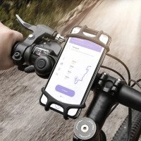 Universal Bicycle Silicone Mobile Phone Holder for iPhone XR Samsung Xiaomi Huawei Cell Phone Bike Moto Handlebar Bracket Stand