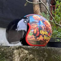 Helm Anak Bogo Retro Usia 2 3 4 5 6 7 Tahun Motif Karakter Upin ipin