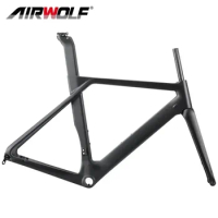 Airwolf Carbon Road Bike Frame Thru Axle Rear 142*12mm Front 100*12mm Max Tire Size 700*32C 49/52/54/56cm Carbon Road Frameset