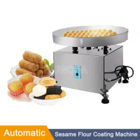 Perfect Performance 900W Rotary Table Peanut Particle Coating Machine Sesame Flour Bread Crumb Spreader