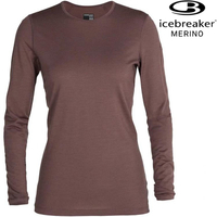 Icebreaker Oasis BF200 女款素色圓領長袖上衣/美麗諾羊毛排汗衣 104375 066 肉桂深褐