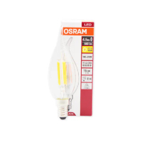 【Osram 歐司朗】10入組 LED 4.5W 2700K 燈泡色 E14 全電壓 拉尾 燈絲燈 蠟燭燈