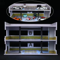 Hộp trưng bày mô hình xe Diecast, Tỷ lệ 1: 64, có đèn, Nhà để xe ô tô Diecast