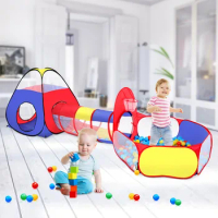 3In1 Foldable Children Tent Portable Kids Playpen Ball Pool Pit Child Tipi Tents Crawling Tunnel Indoor Playhouse Pop Up Teepee
