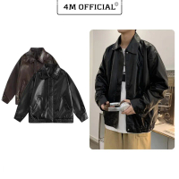 Áo khoác da nam nữ 4M OFFICIAL form rộng phong cách Hàn Quốc, Leather jacket basicCOD