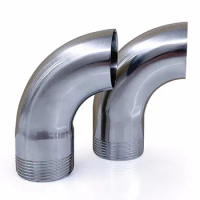 1Pc 304 Stainless Steel Single Ended Outer Thread Elbow 90 Degree Angle Bend Pipe (19-76MM) OD (DN15-DN65) Sanitary Grade Elbow