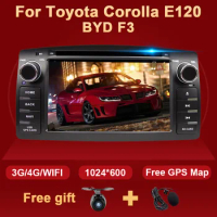Eunavi 2 Din Android Car Dvd Player Stereo GPS For Toyota Corolla E120 Byd F3 Multimedia Head unit Navigation car Radio 2Din