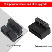 Computer Motherboard Header Adapter USB 3.0 19P/20P 90 Degree Desktop Converter Desktop Computer Accessories