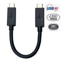USB4.0 Cable Short 40Gbps Type-C to USB-C Cord 8K 60HZ for SanDisk Extreme Portable SSD Samsung T7 T5 LaCie 15-17CM