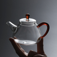 日式玻璃茶壺一人用小梨形壺帶過濾網透明小號單人泡茶功夫茶茶具