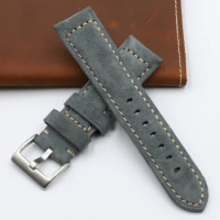 Onthelevel New Suede Leather Soft Watchband 20mm 22mm Watch Strap Gray Coffee Replacement Bracelet Belt For IWC PANERAI #E
