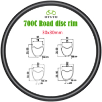 Carbon Rims 700c Clincher 30mm Tubeless Road Disc Brake 20/21/22/24/28/32 Holes UD 3K 12K Symmetry Asymmetry Gravel Bike Rims