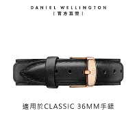 Daniel Wellington DW 錶帶 Classic Sheffield 18mm爵士黑真皮錶帶-玫瑰金 DW00200036